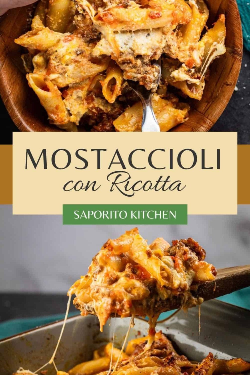 Picture of: Baked Mostaccioli con Ricotta
