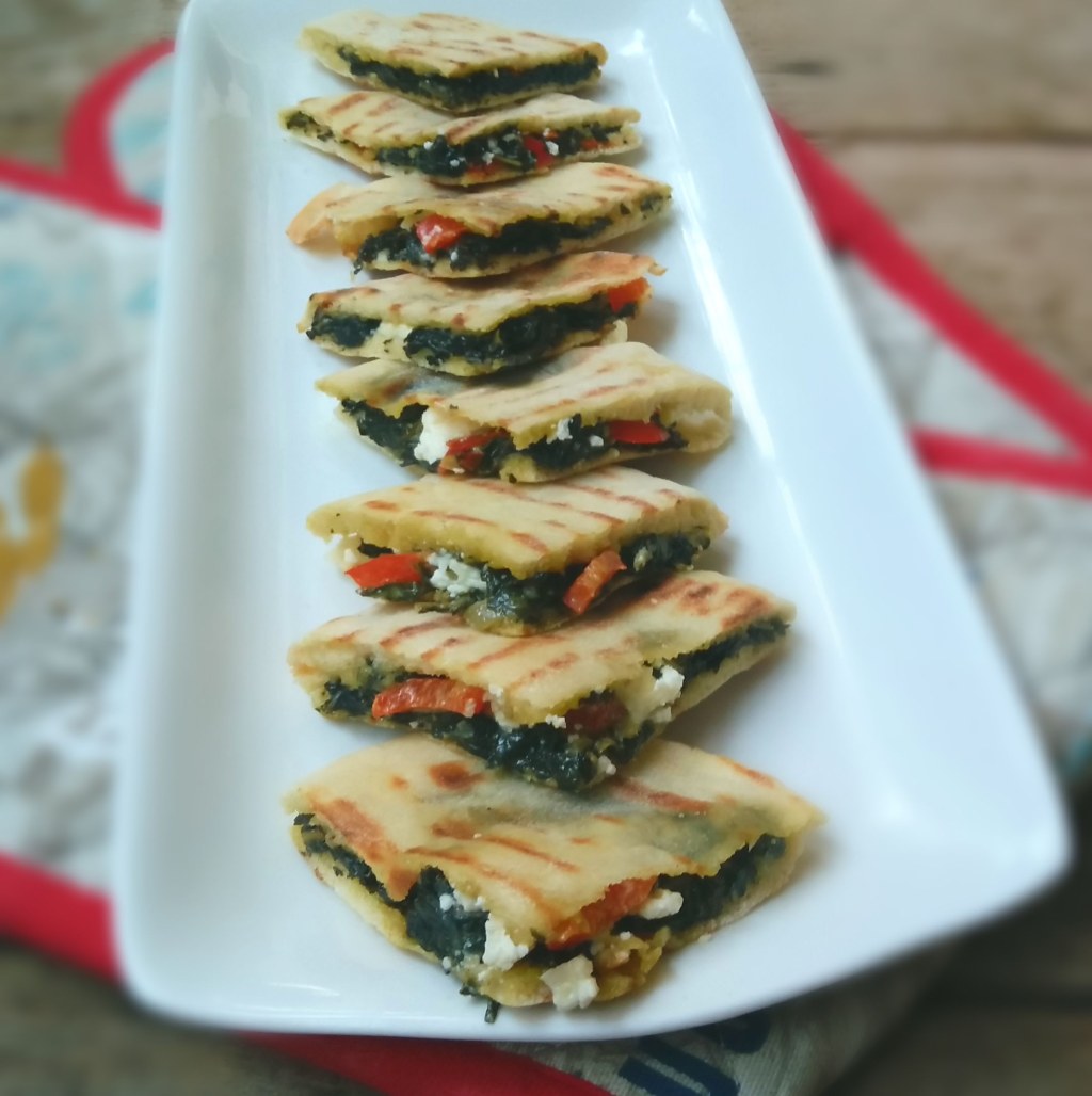 Picture of: Mini Tramezzini with Creamed Spinach, Feta and Sweet Pepper