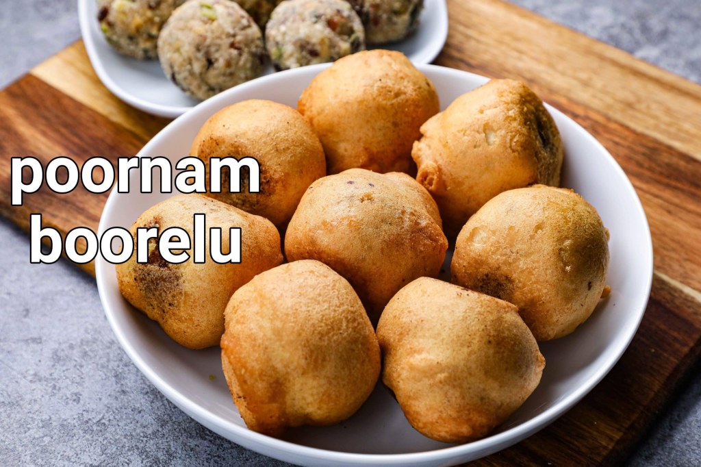 Picture of: poornam boorelu recipe  how to make poornalu recipe  purnam burelu