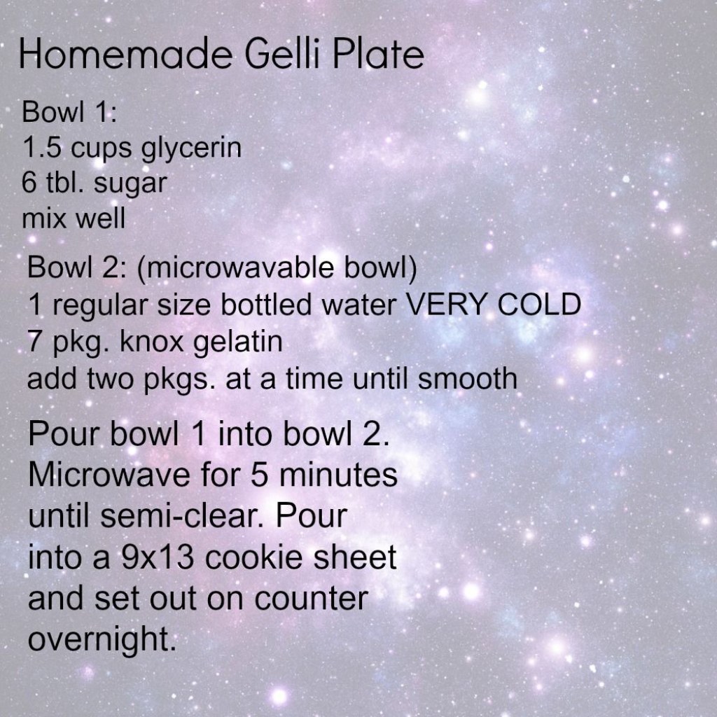 Picture of: recipe for homemade gelli plate from art teacher Dustin Anderson