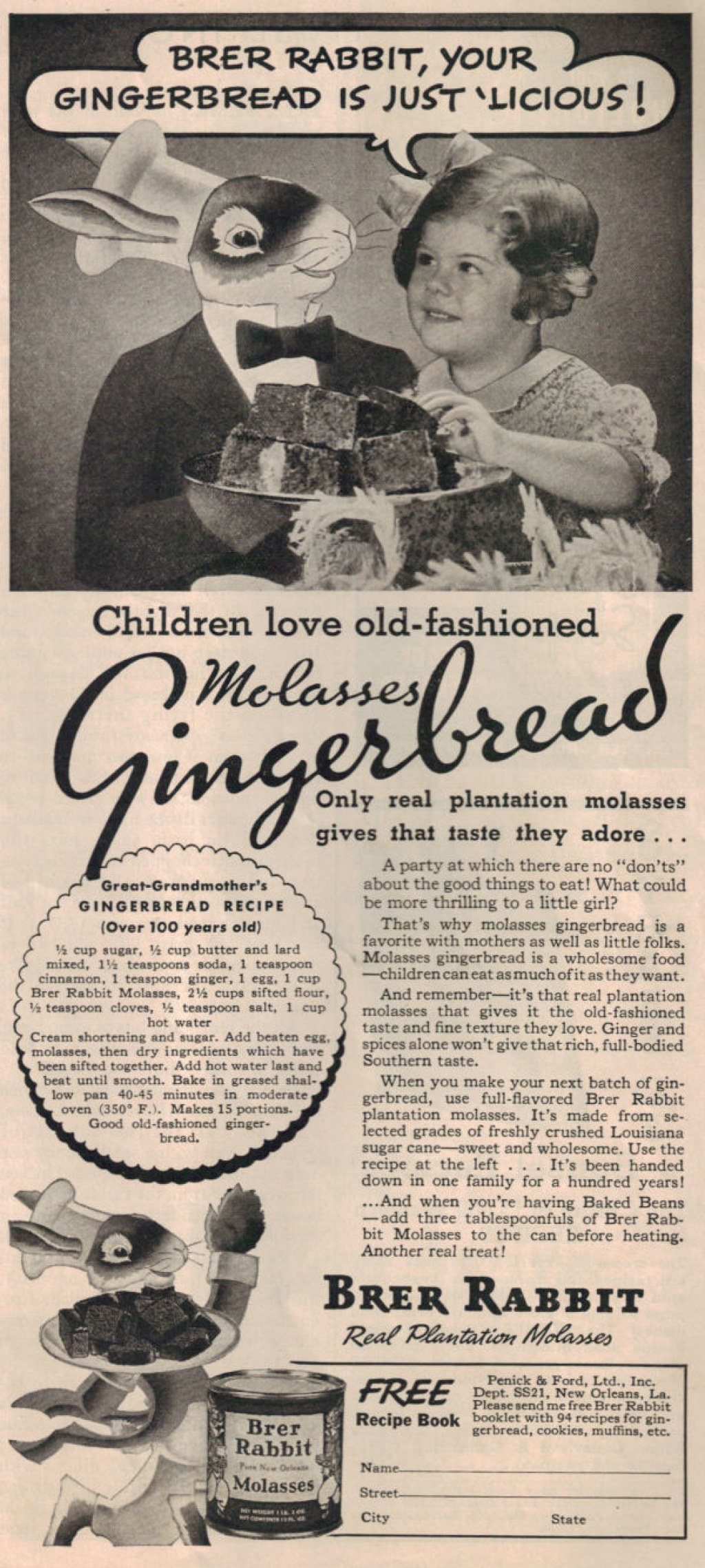 Picture of: Vintage Molasses Gingerbread Recipe « RecipeCurio